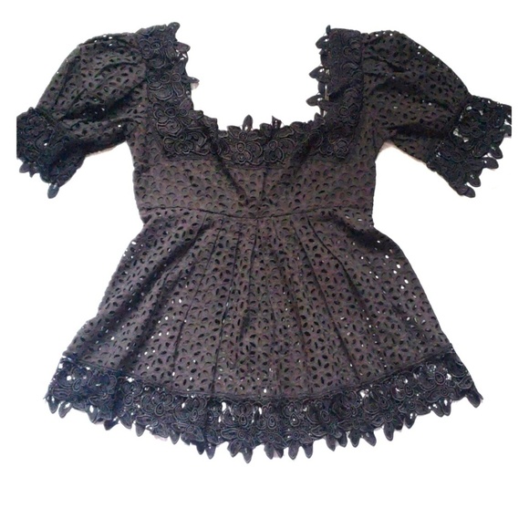 Moda International Tops - Moda International Babydoll Top Women’s Y2K Coquette Whimsigoth Black